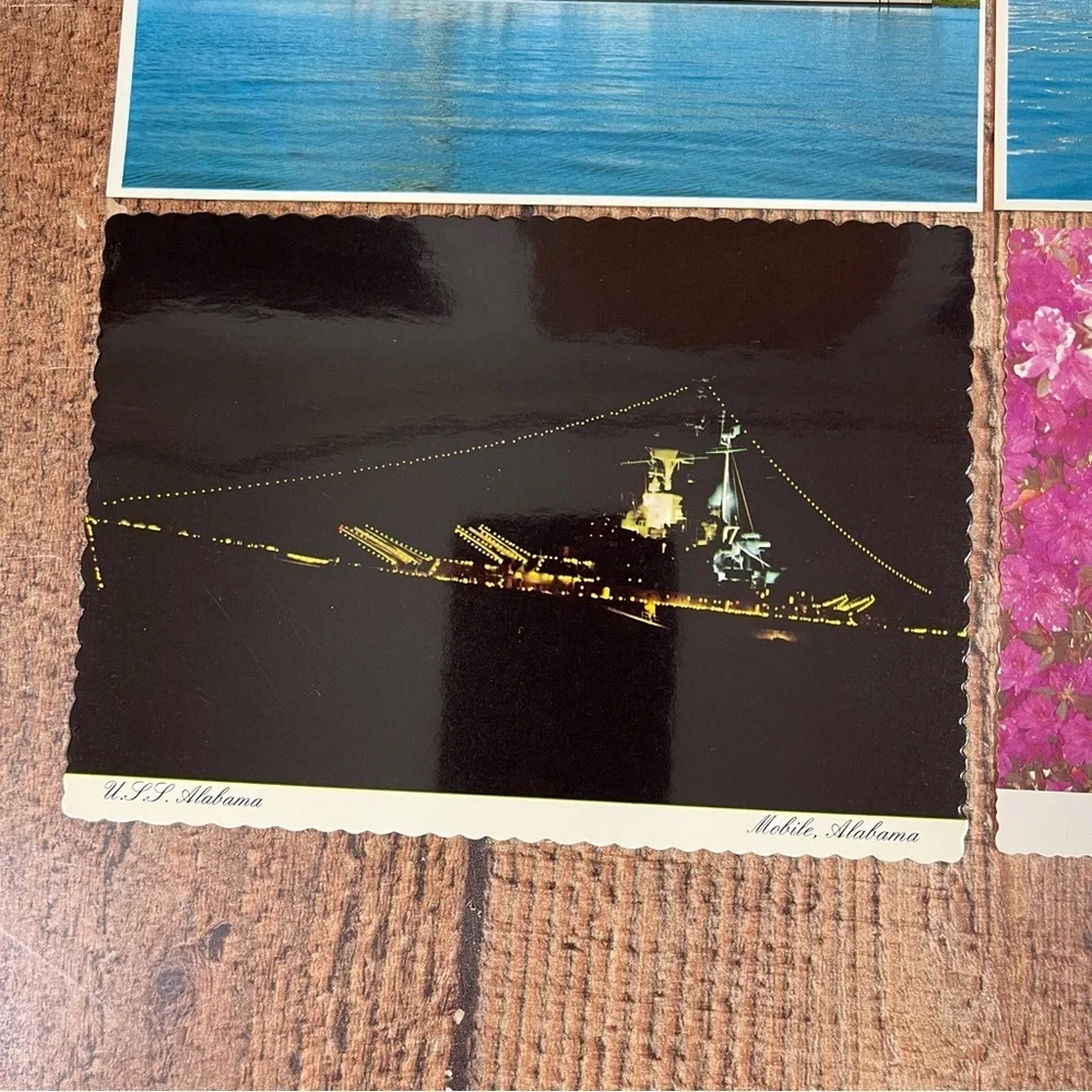 Vintage Alabama Mississippi Postcard Nature Bundle Pack Landscape Ocean Boat